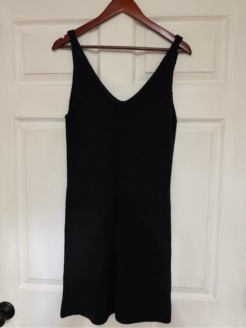 J Crew Black Knit V-Neck Dress
